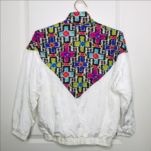 Vintage Colorful Print Windbreaker Jacket Size M - Picture 5 of 12